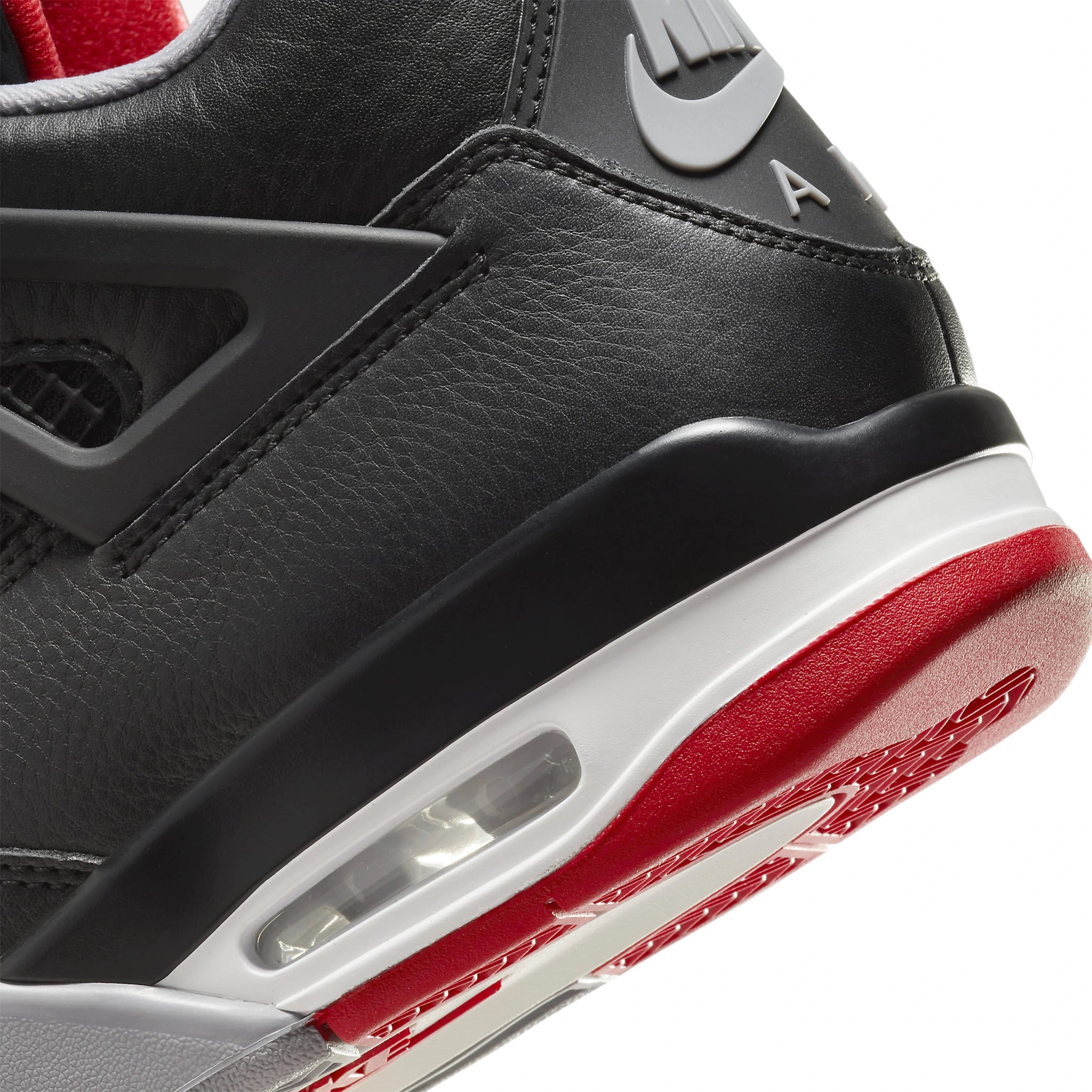 Heel Logo view of Air Jordan 4 OG Bred Reimagined